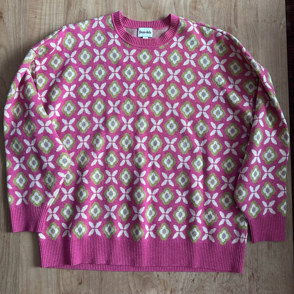 Vintage style oversized wool and cotton Sweater